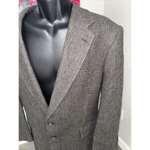 Stanley Blacker 42S Brown Wool Tweed Two Button Single Vent Blazer
